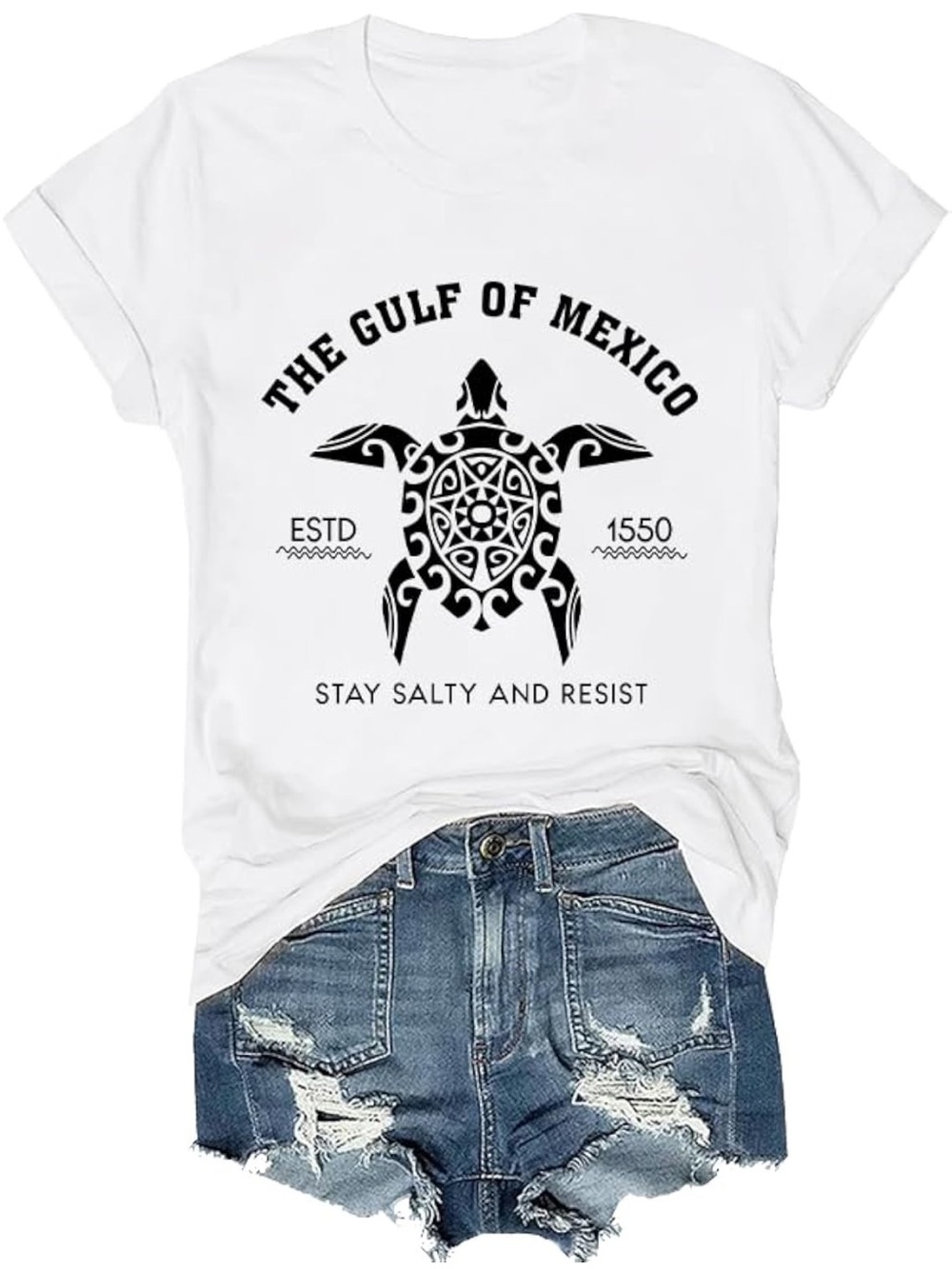 Circle Clothing Sea Turtle Graphic T-Shirt White Coastal Beach Tee Unisex Large